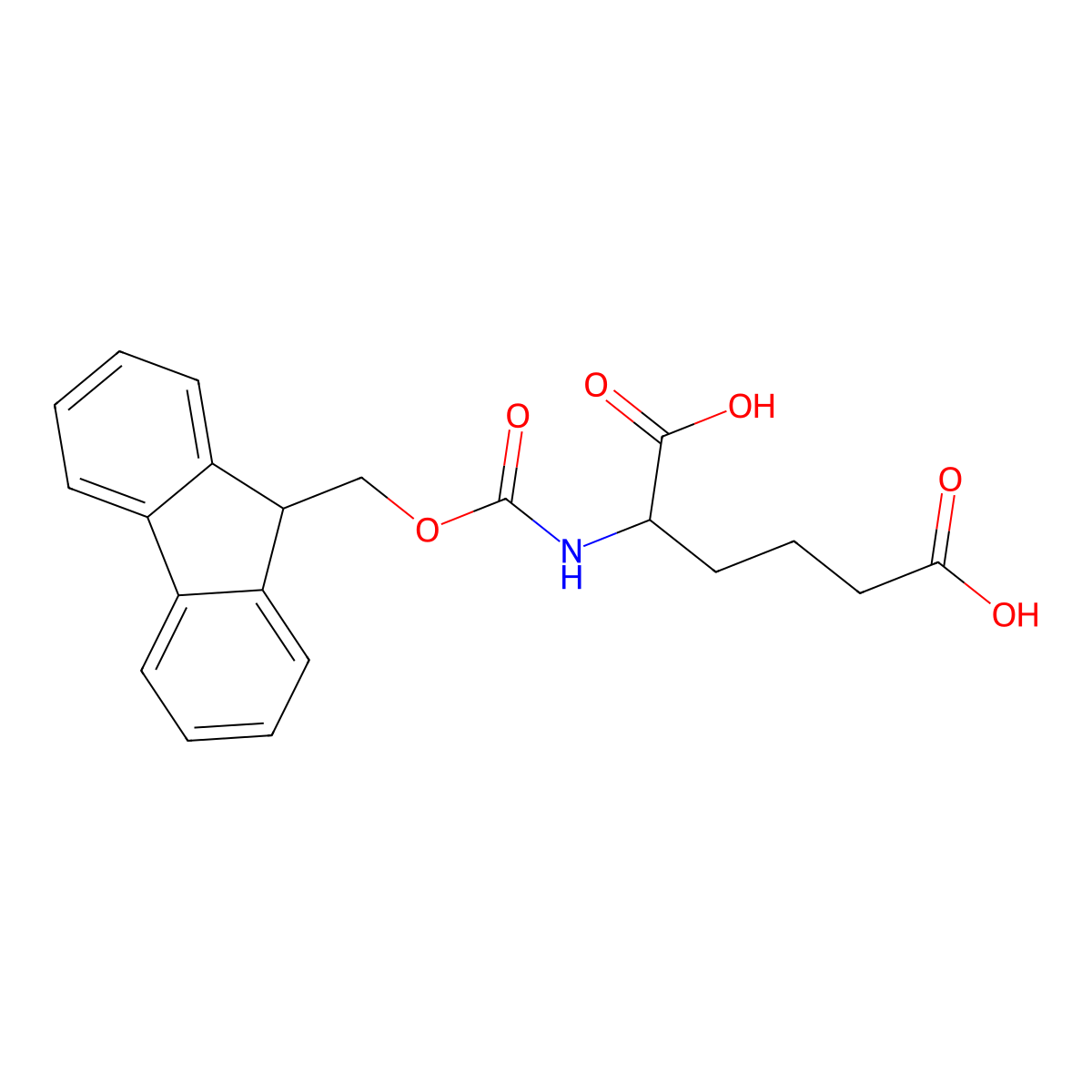 2-((((9H-Fluoren-9-yl)methoxy)carbonyl)amino)hexanedioic acid molecular structure, CAS 161125-37-7