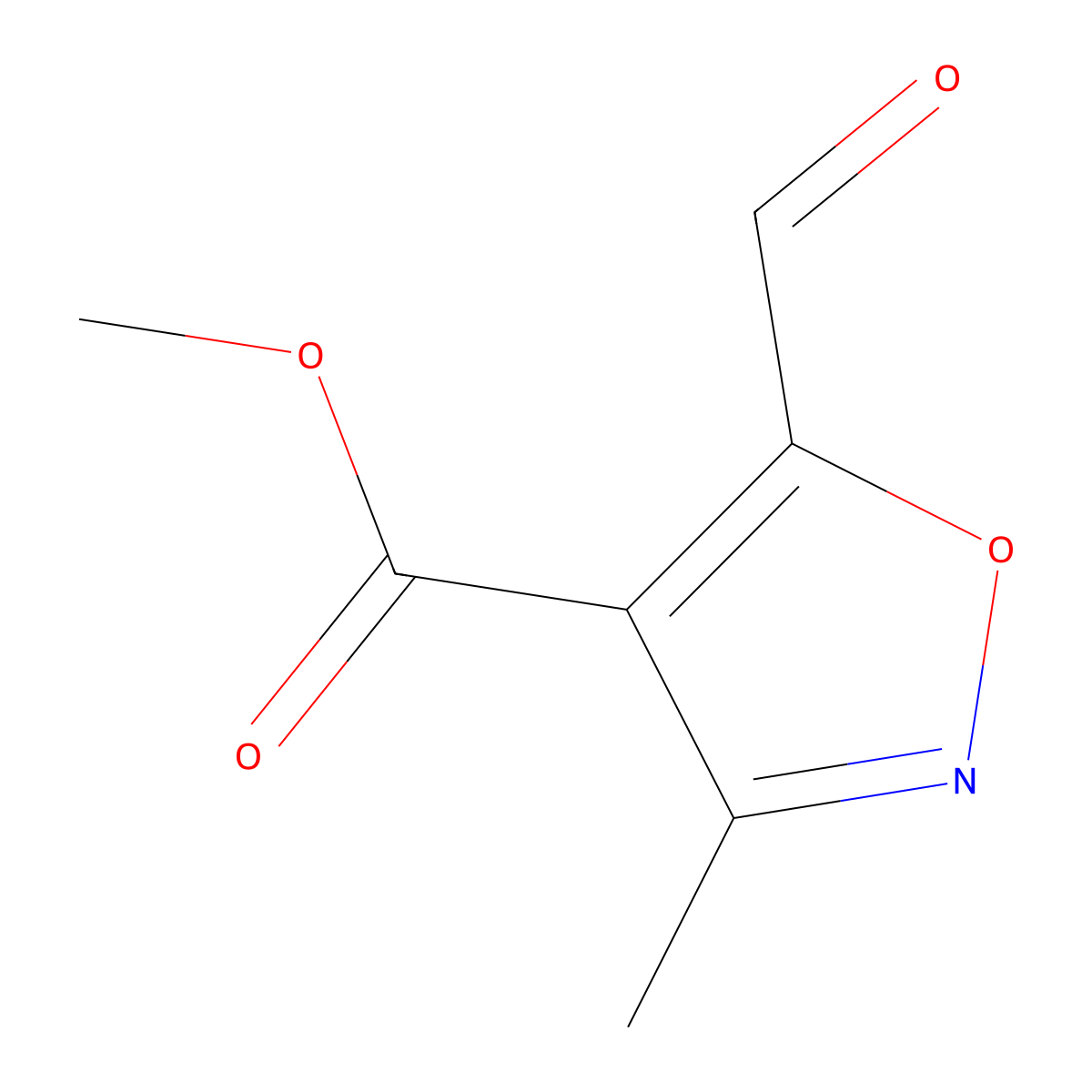 Methyl 5-formyl-3-methylisoxazole-4-carboxylate molecular structure, CAS 161126-47-2