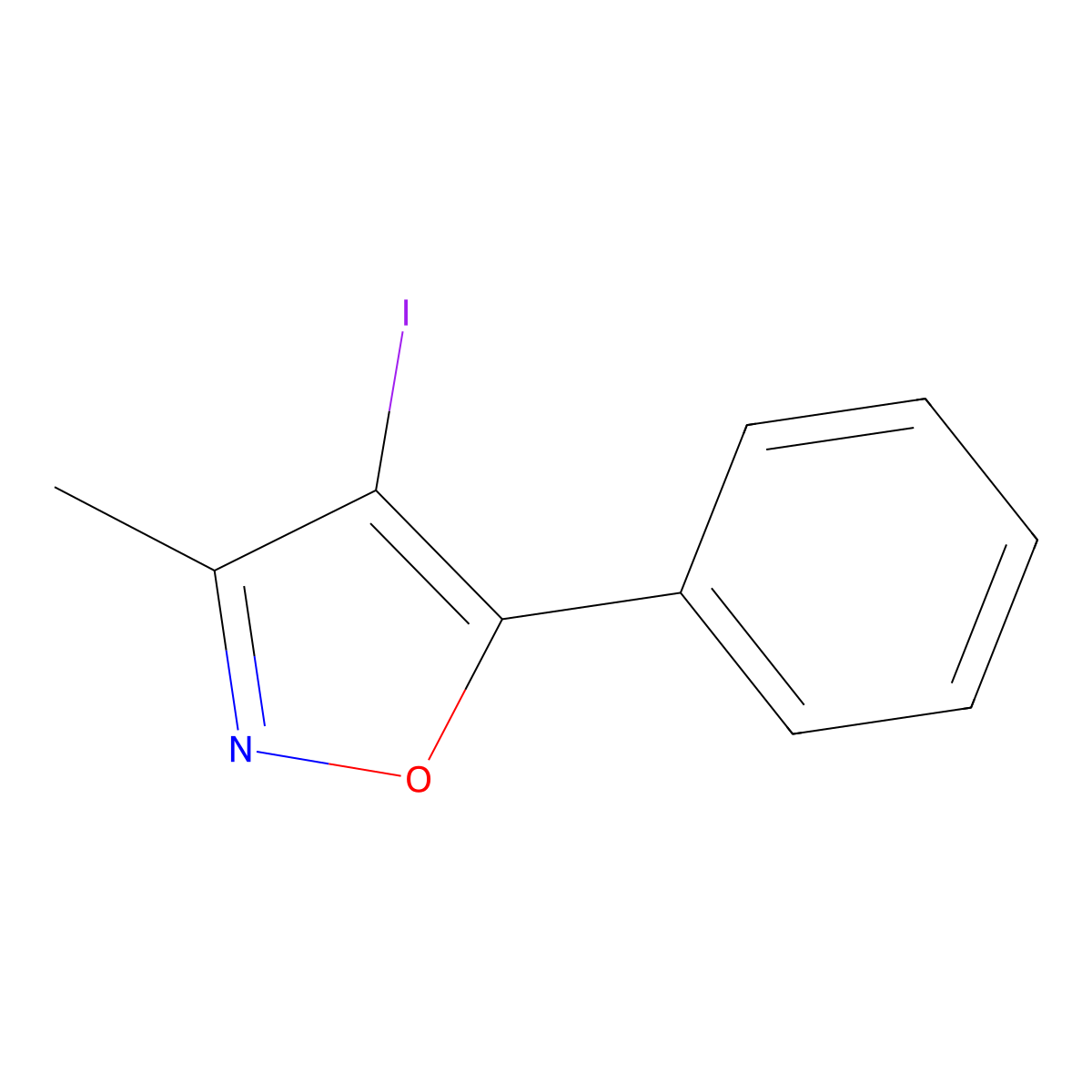4-Iodo-3-methyl-5-phenylisoxazole molecular structure, CAS 16114-53-7