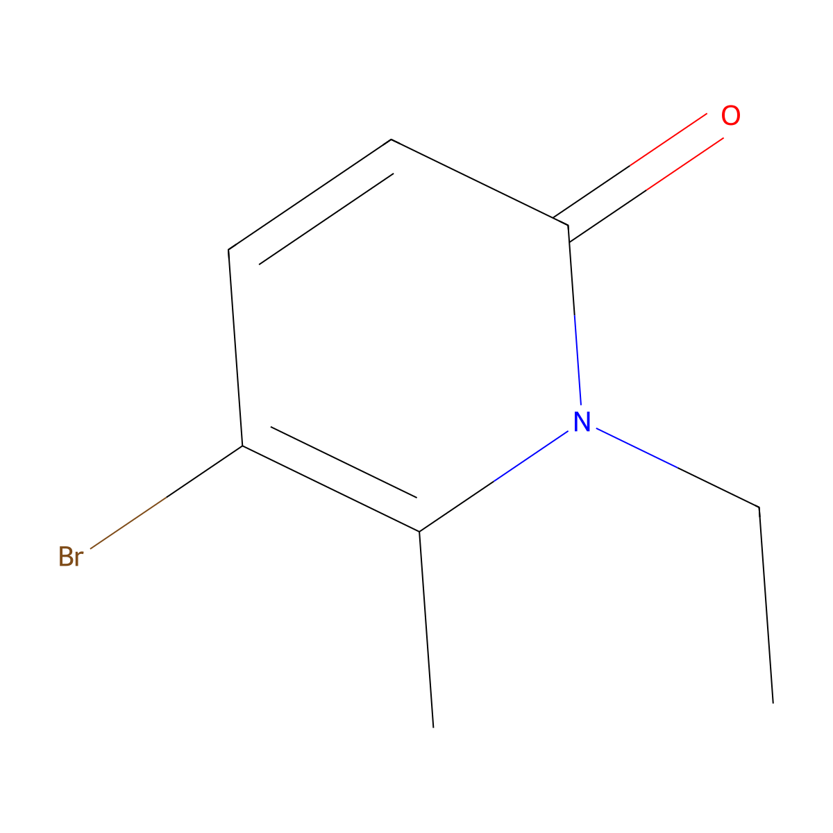 5-Bromo-1-ethyl-6-methylpyridin-2(1H)-one molecular structure, CAS 1611464-85-7