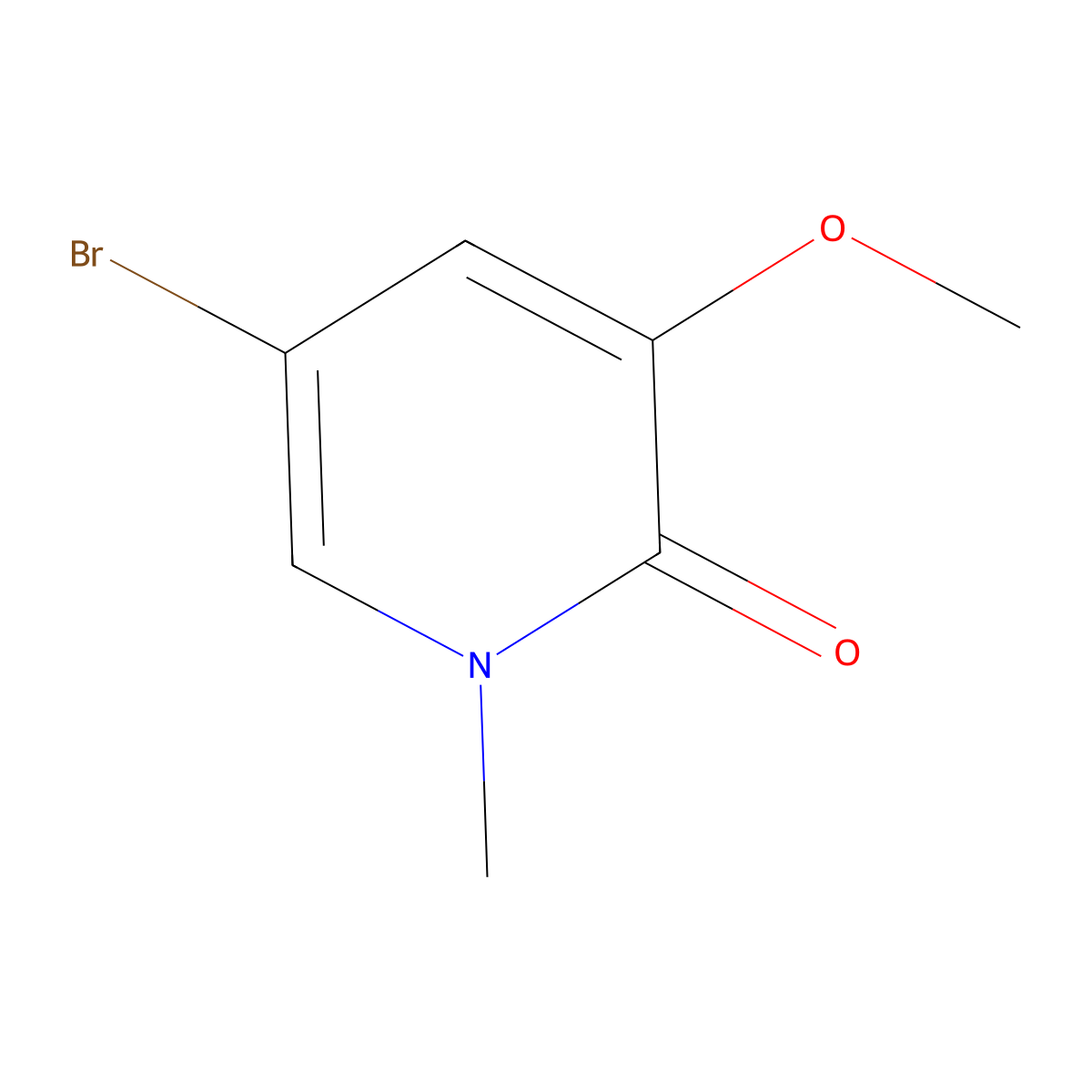 5-Bromo-3-methoxy-1-methyl-1,2-dihydropyridin-2-one molecular structure, CAS 1611464-89-1