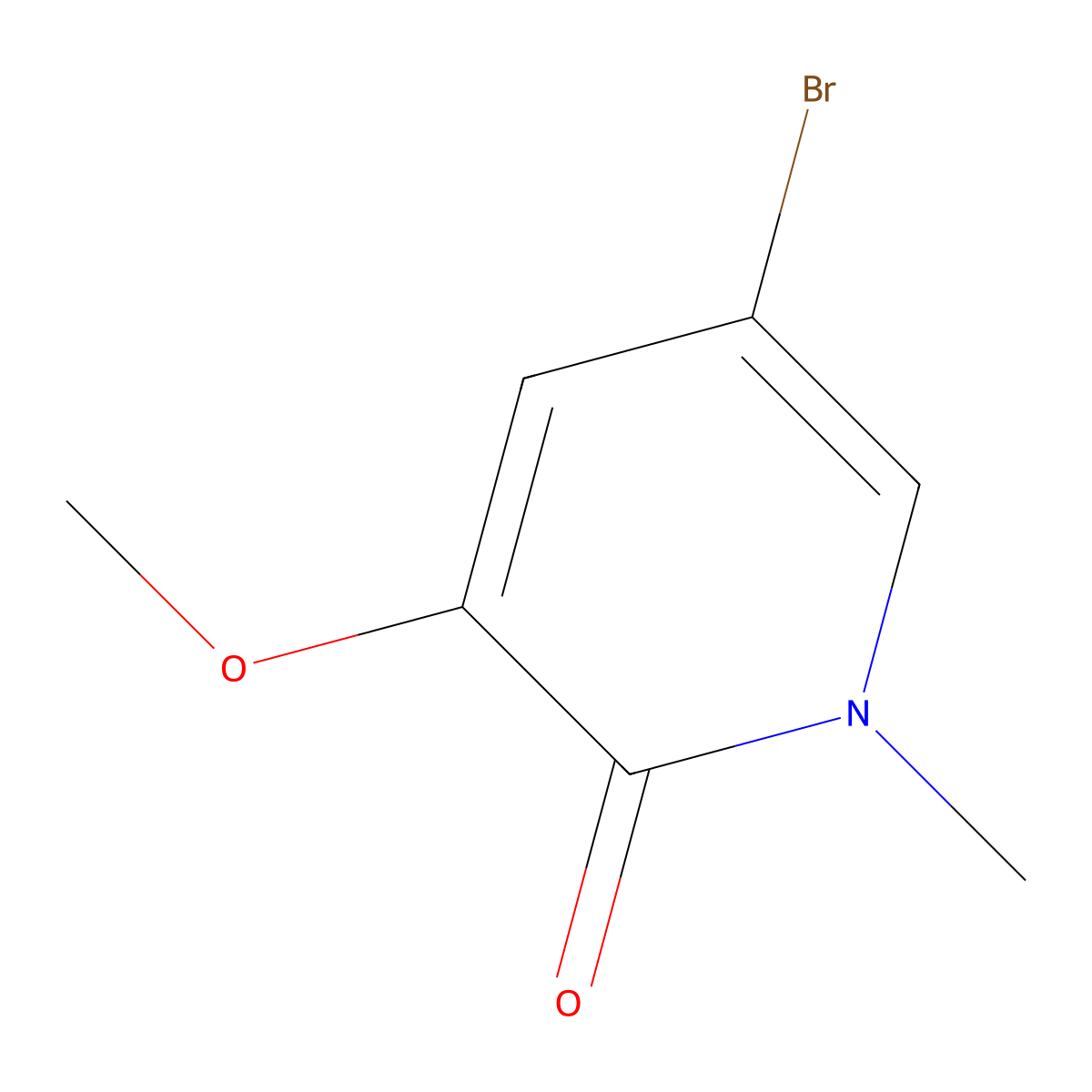 5-Bromo-3-methoxy-1-methyl-1,2-dihydropyridin-2-one molecular structure, CAS 1611464-89-1