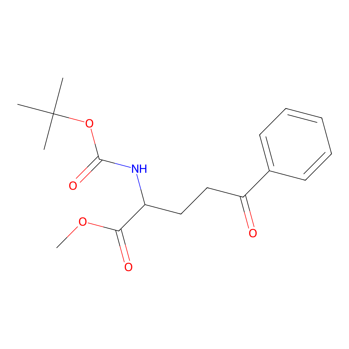 (S)-Methyl 2-((tert-butoxycarbonyl)amino)-5-oxo-5-phenylpentanoate molecular structure, CAS 1611470-49-5
