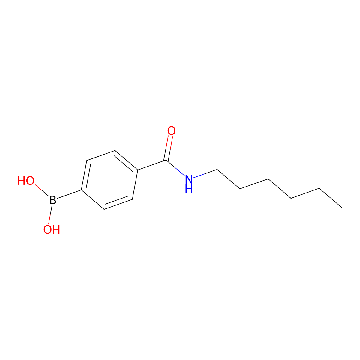 (4-(Hexylcarbamoyl)phenyl)boronic acid molecular structure, CAS 1611473-73-4