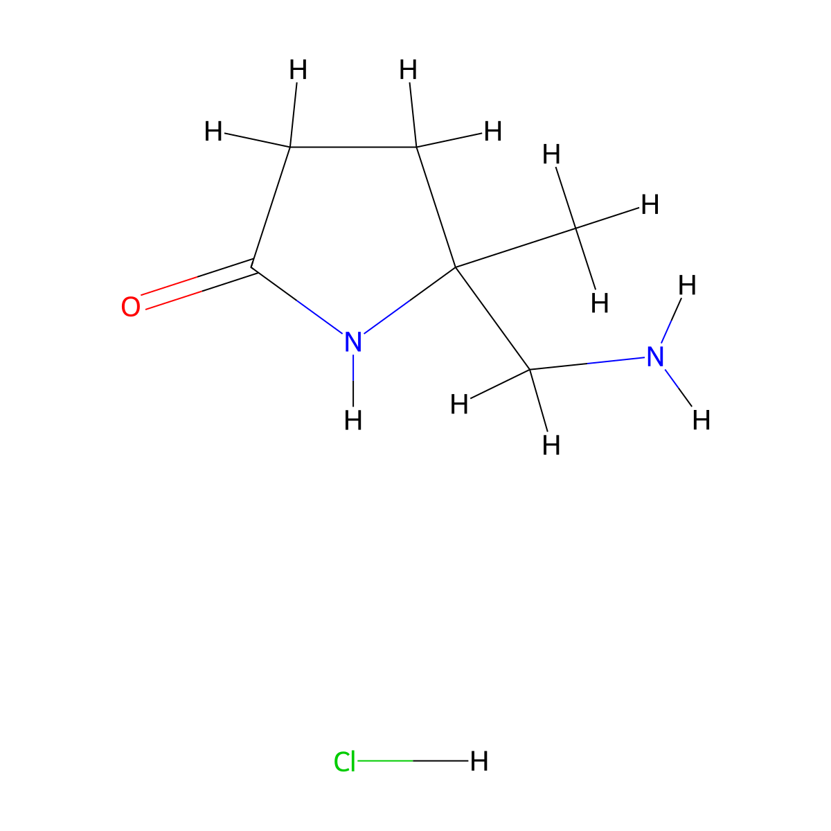 5-(Aminomethyl)-5-methylpyrrolidin-2-one hydrochloride molecular structure, CAS 1611473-81-4