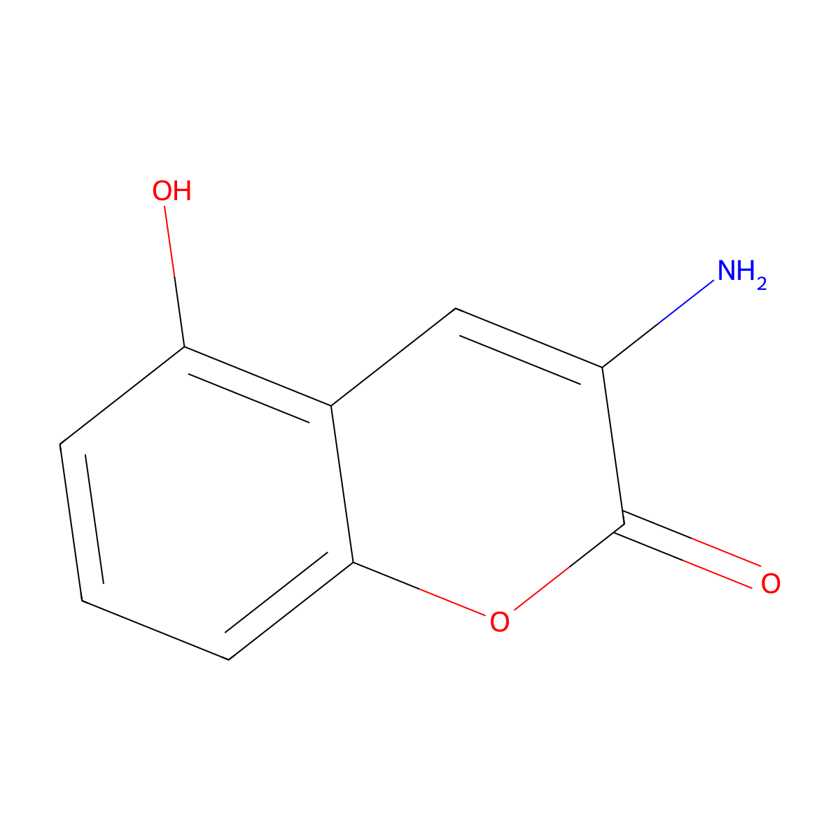 3-Amino-5-hydroxy-2H-chromen-2-one molecular structure, CAS 1611491-78-1