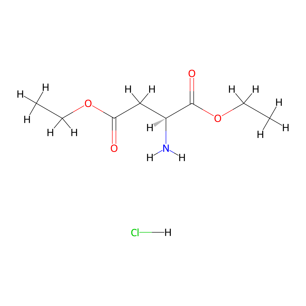 L-Aspartic acid diethyl ester hydrochloride molecular structure, CAS 16115-68-7