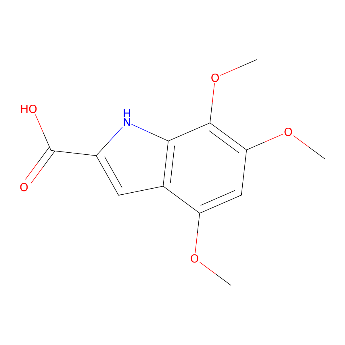 4,6,7-Trimethoxy-1H-indole-2-carboxylic acid molecular structure, CAS 161156-01-0