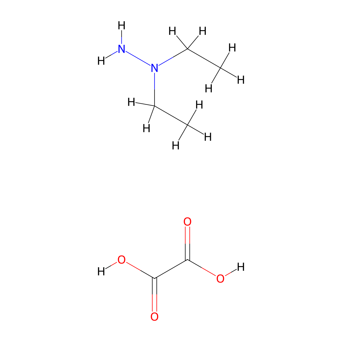 1,1-Diethylhydrazine oxalate molecular structure, CAS 161158-01-6