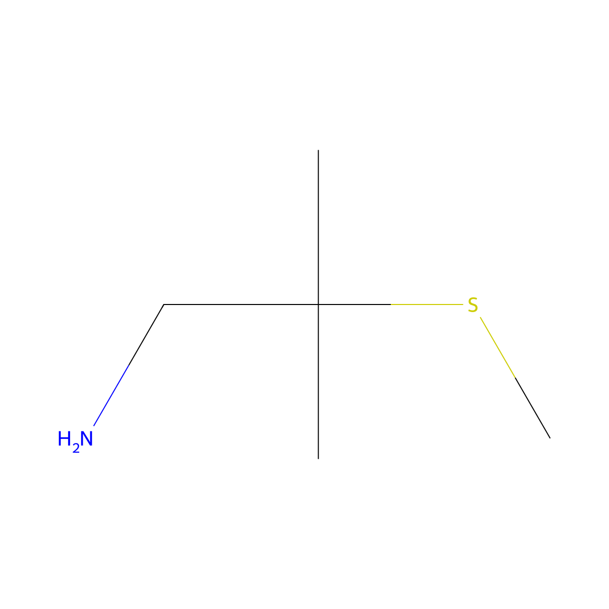 2-Methyl-2-(methylsulfanyl)propan-1-amine molecular structure, CAS 161158-47-0