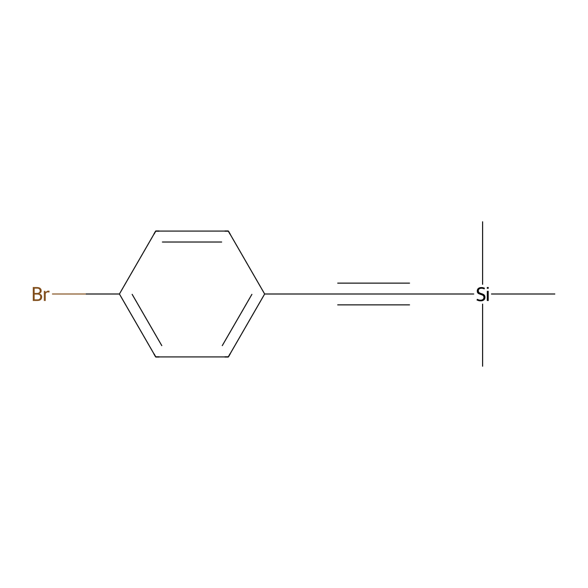 (4-Bromophenylethynyl)trimethylsilane molecular structure, CAS 16116-78-2