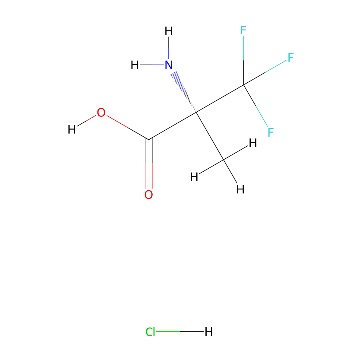 (2R)-2-amino-3,3,3-trifluoro-2-methylpropanoicacidhydrochloride molecular structure, CAS 161168-52-1