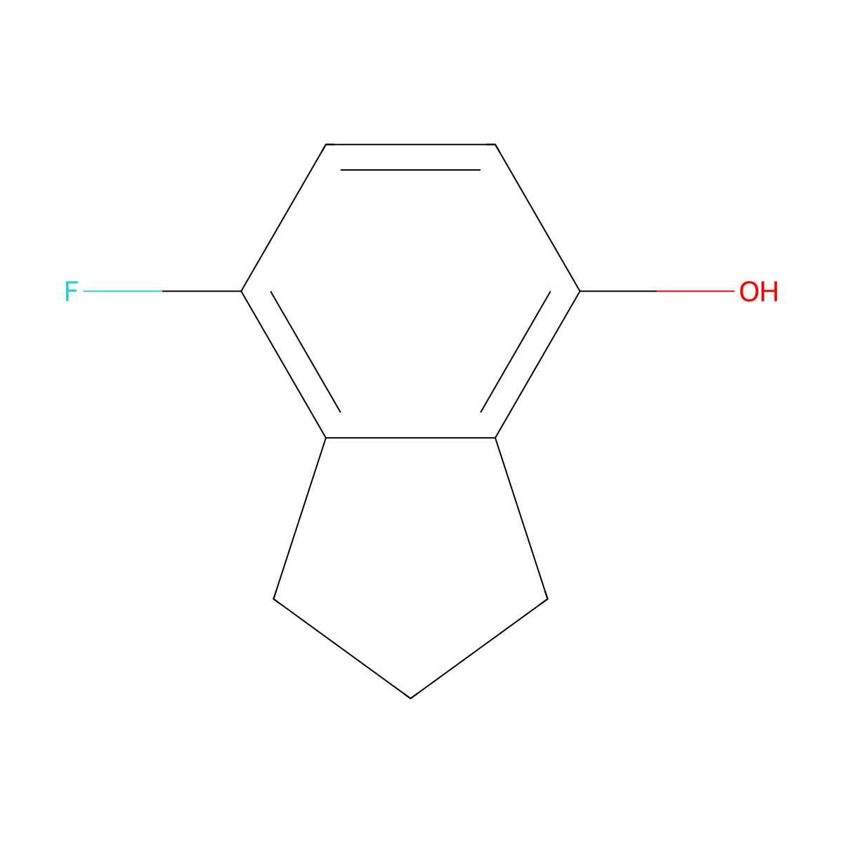 7-Fluoro-2,3-dihydro-1H-inden-4-ol molecular structure, CAS 161178-24-1
