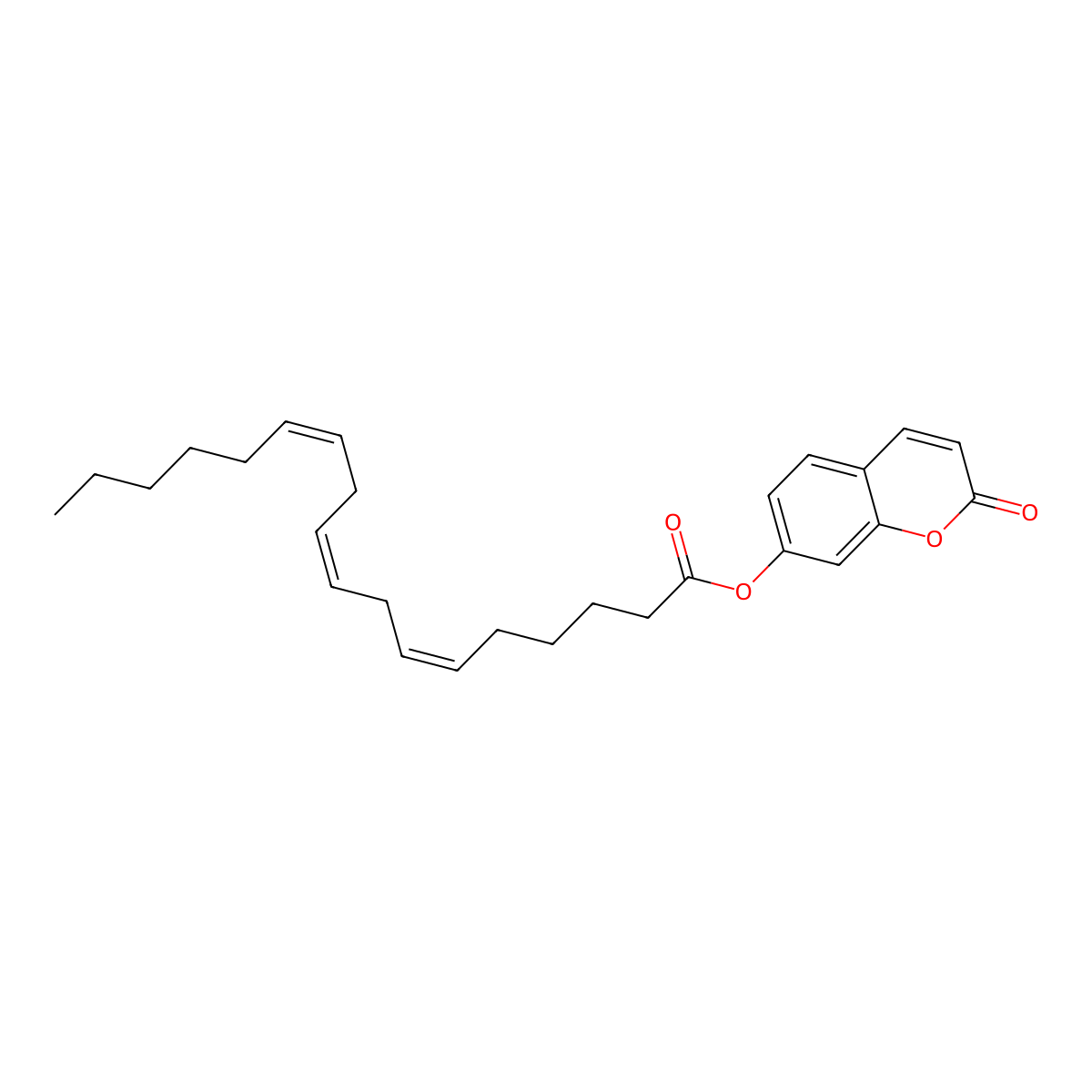 6,9,12-Octadecatrienoic acid, 2-oxo-2H-1-benzopyran-7-yl ester, (Z,Z,Z)- molecular structure, CAS 161180-12-7
