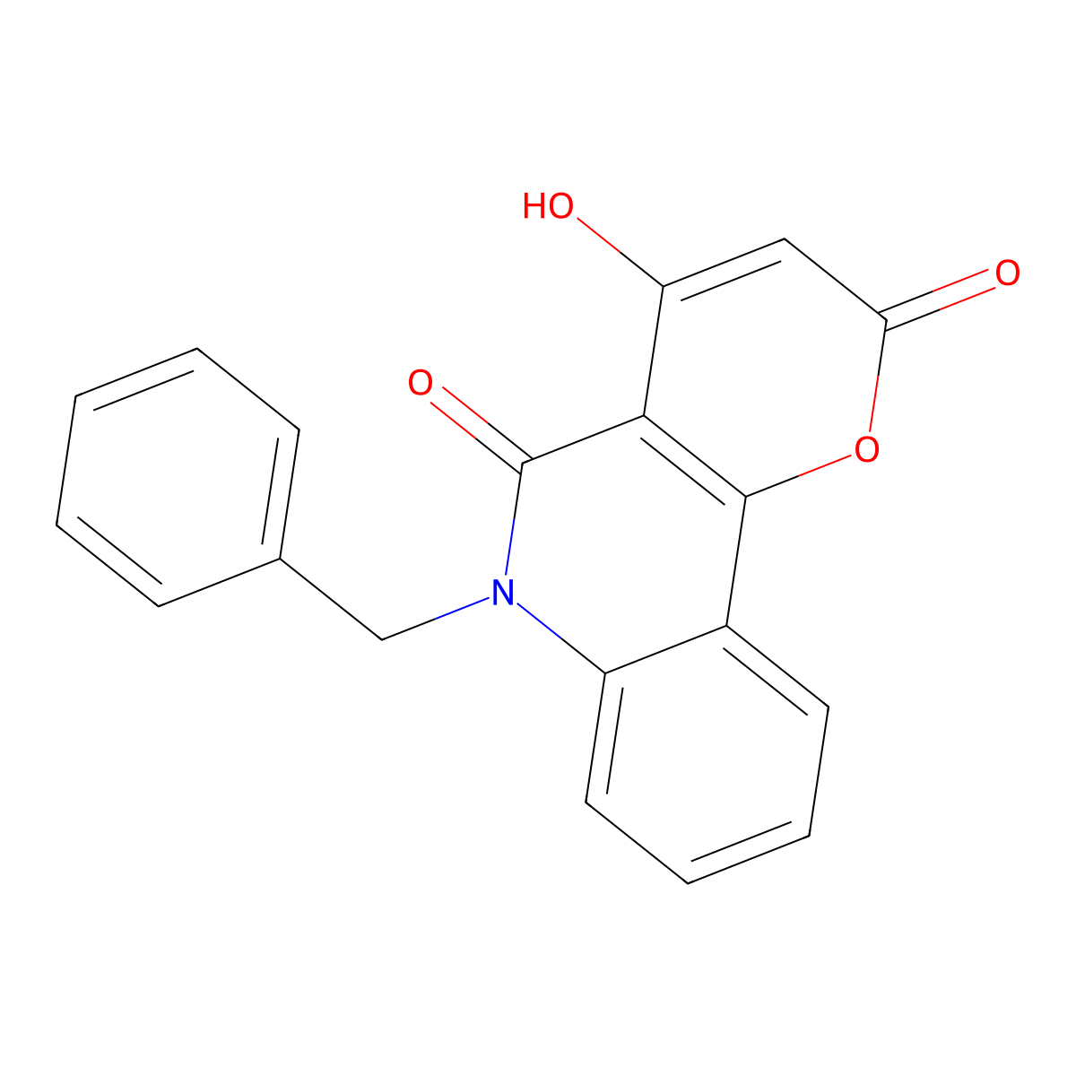 6-benzyl-4-hydroxy-2H-pyrano[3,2-c]quinoline-2,5(6H)-dione molecular structure, CAS 161185-26-8