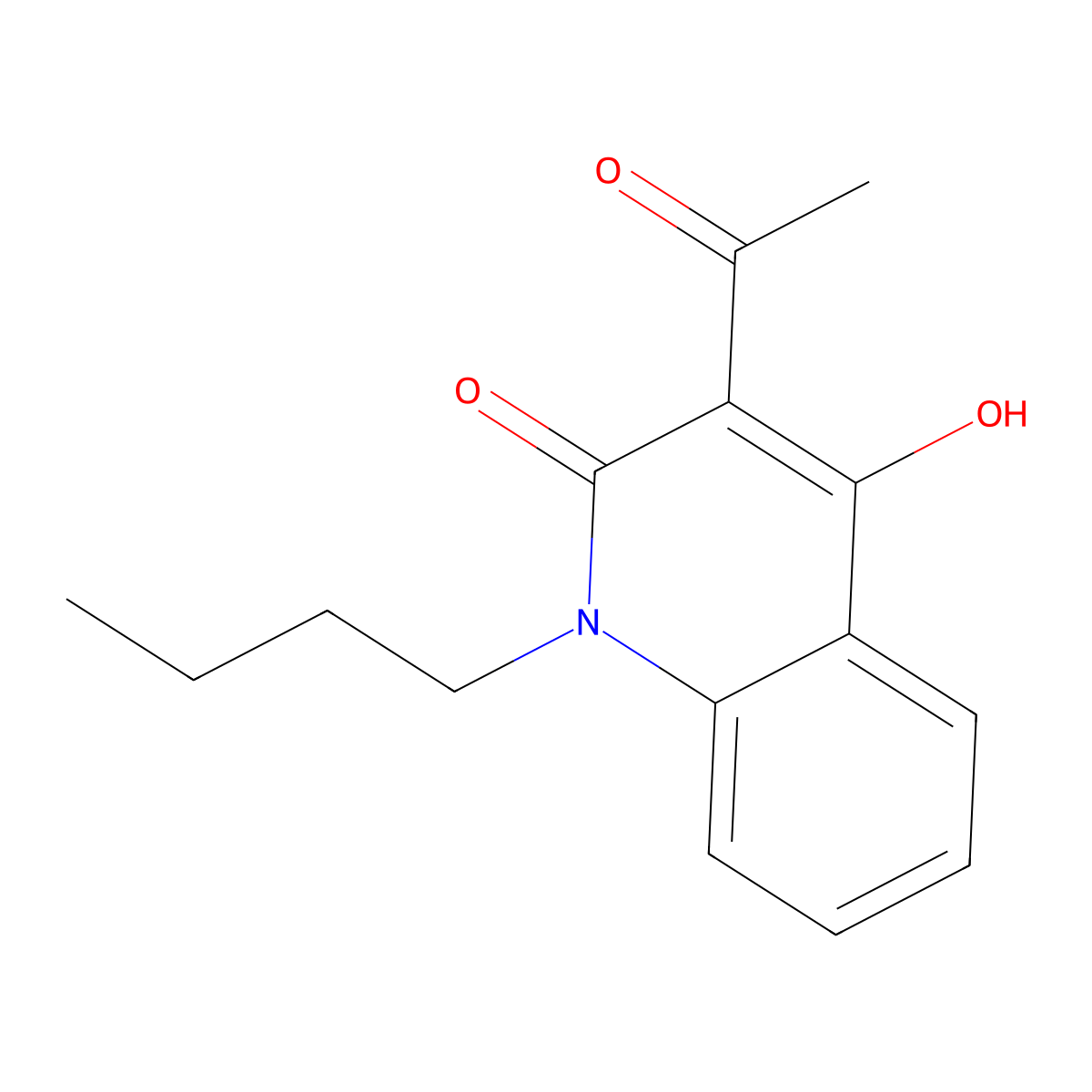 3-acetyl-1-butyl-4-hydroxy-2(1H)-quinolinone molecular structure, CAS 161185-41-7