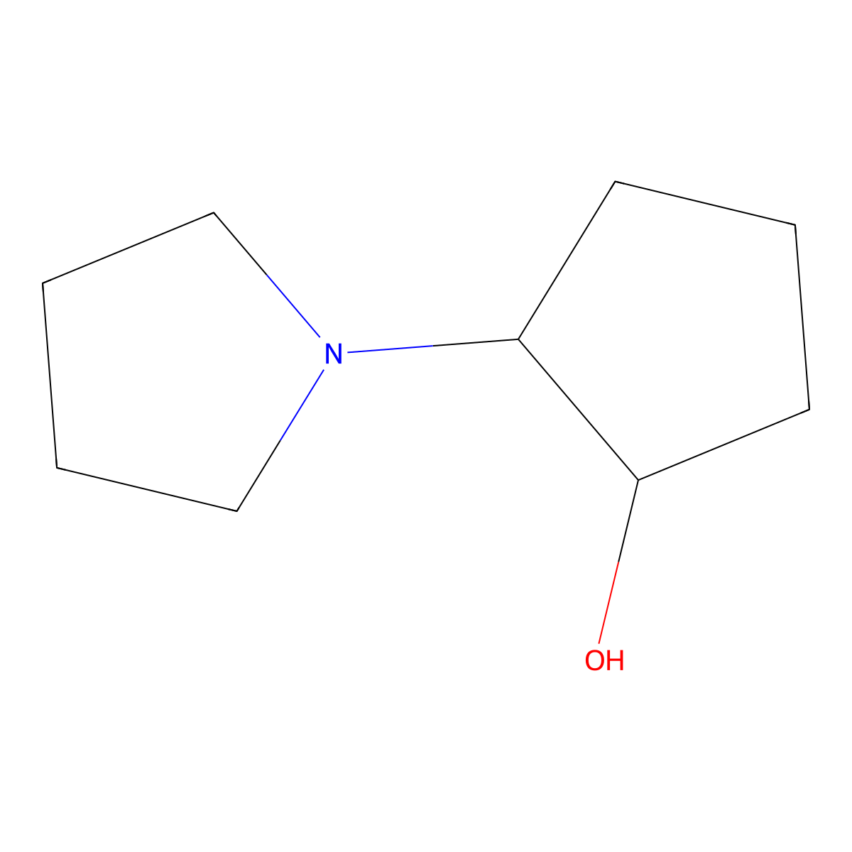 2-(Pyrrolidin-1-yl)cyclopentan-1-ol molecular structure, CAS 161193-33-5