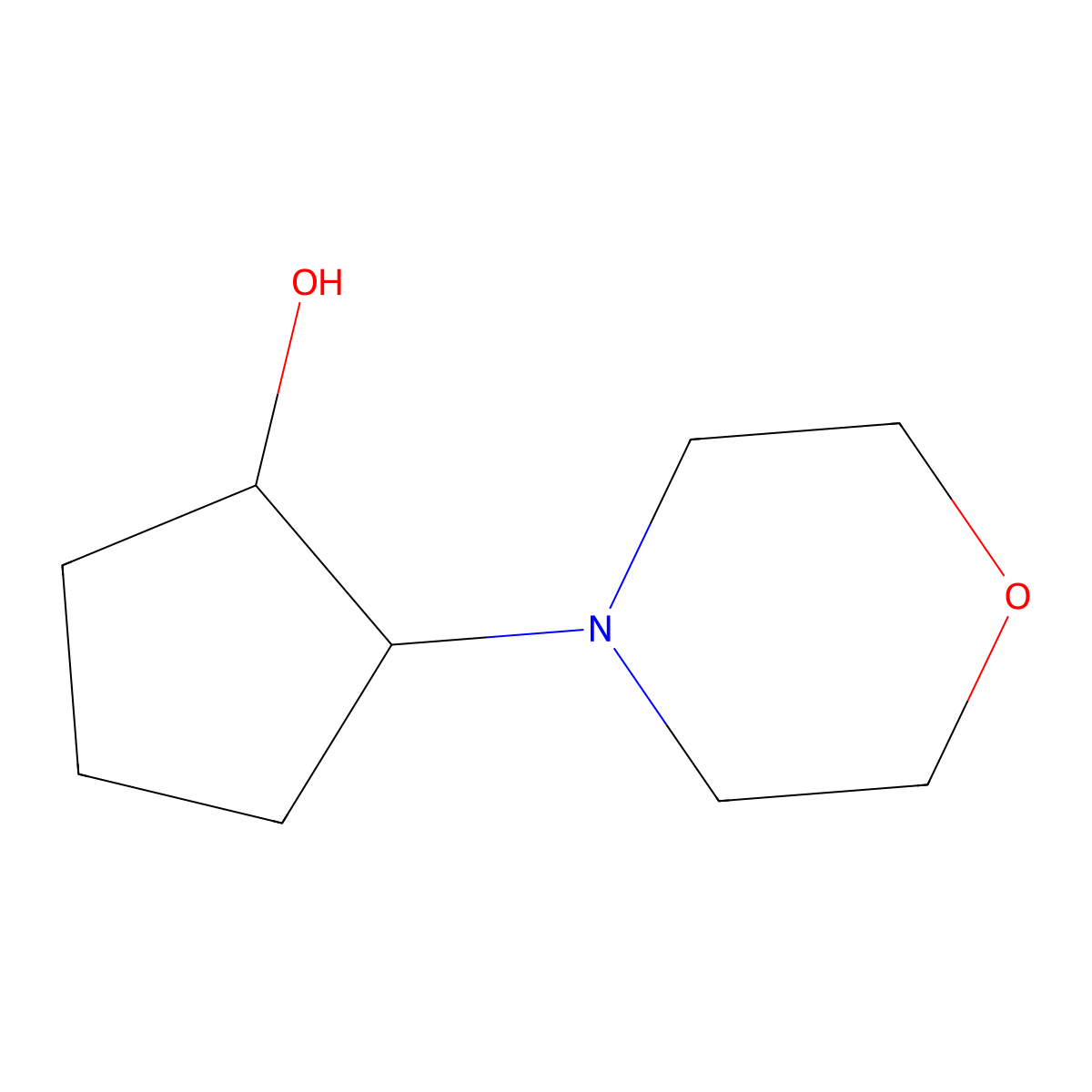 2-Morpholinocyclopentanol molecular structure, CAS 161193-34-6