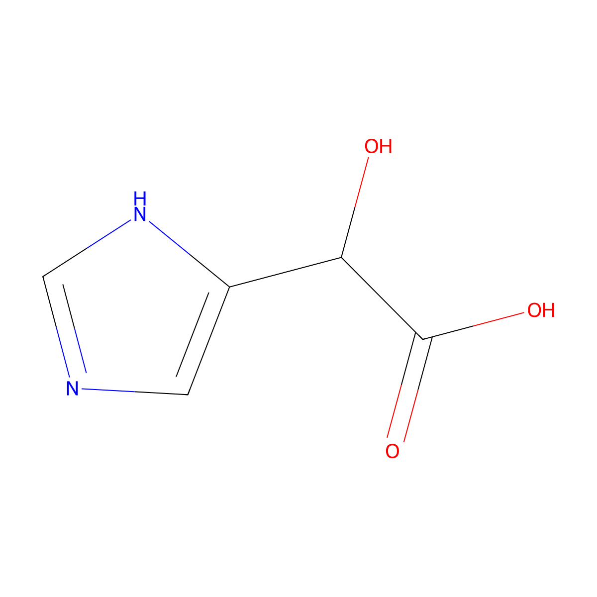 2-Hydroxy-2-(1H-imidazol-4-yl)acetic acid molecular structure, CAS 161193-76-6
