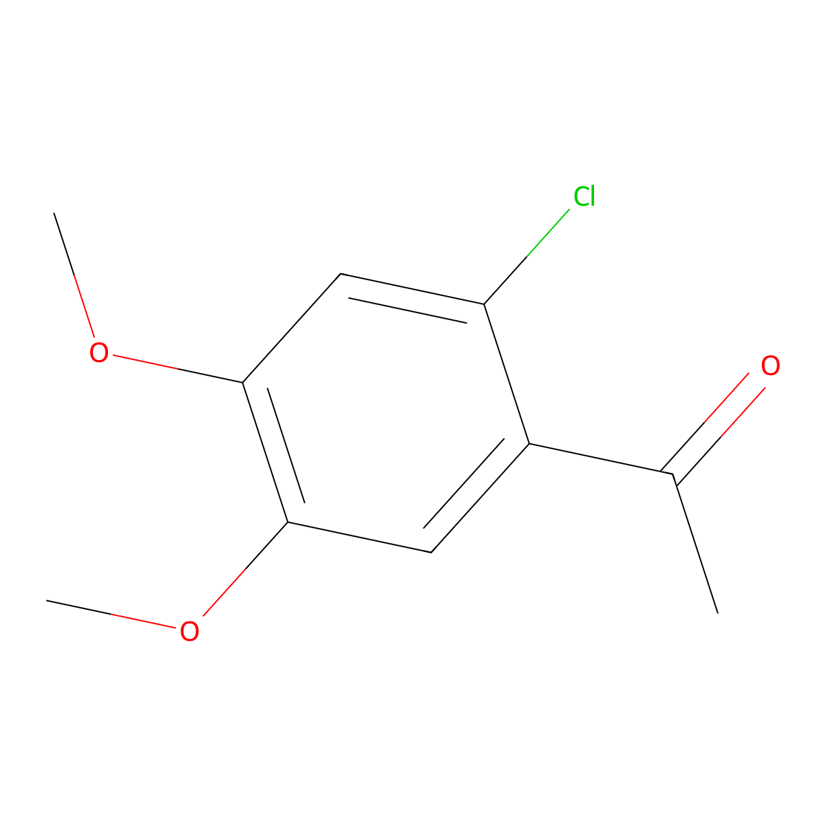 1-(2-Chloro-4,5-dimethoxyphenyl)ethan-1-one molecular structure, CAS 161199-98-0