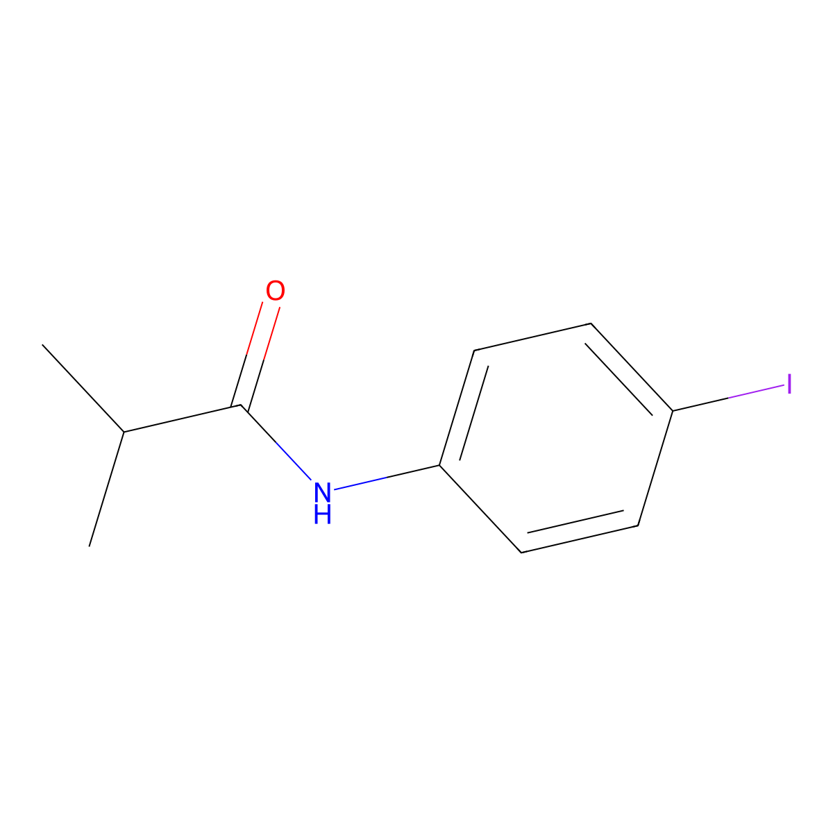 N-(4-iodophenyl)-2-methylpropanamide molecular structure, CAS 161204-67-7