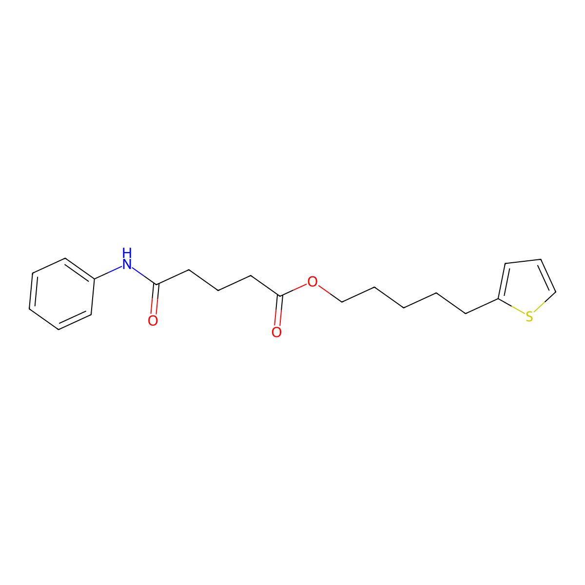 5-(Thiophen-2-yl)pentyl 5-oxo-5-(phenylamino)pentanoate molecular structure, CAS 16121-57-6