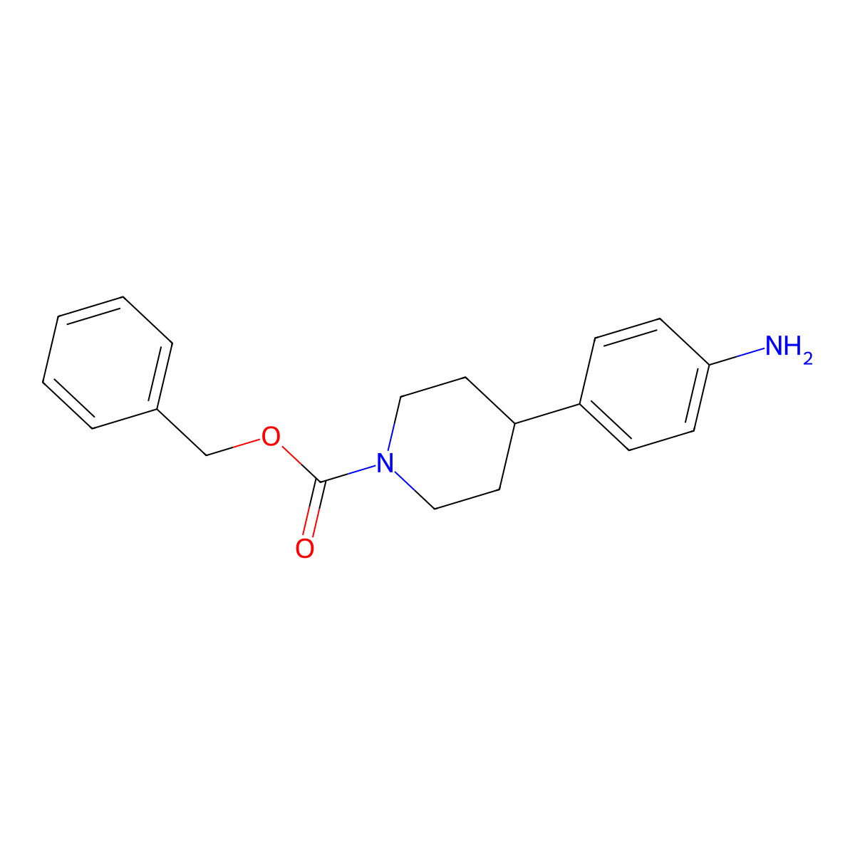 Benzyl 4-(4-aminophenyl)piperidine-1-carboxylate molecular structure, CAS 1612137-90-2