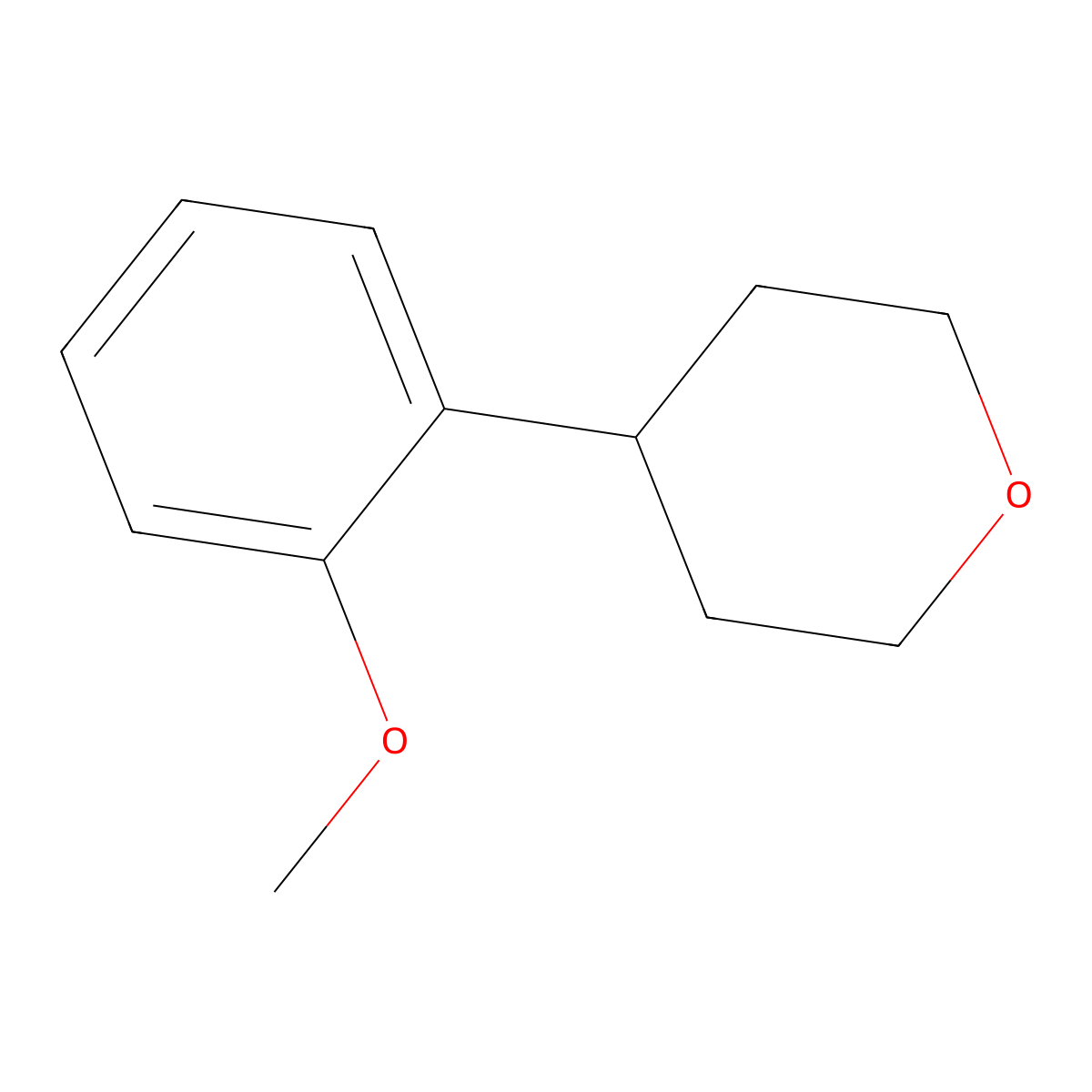 4-(2-methoxyphenyl)tetrahydro-2H-pyran molecular structure, CAS 1612155-98-2