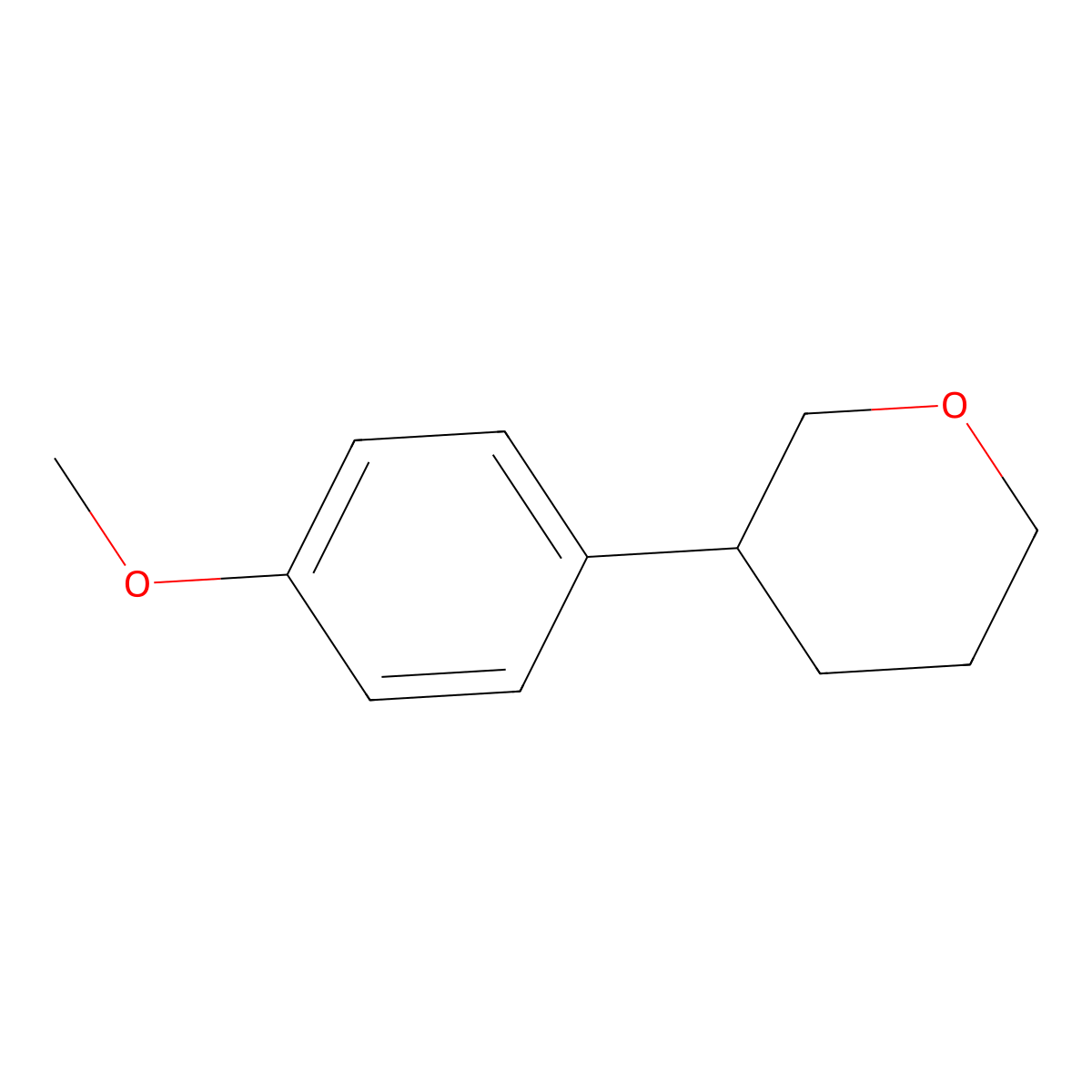 3-(4-methoxyphenyl)tetrahydro-2H-pyran molecular structure, CAS 1612156-01-0