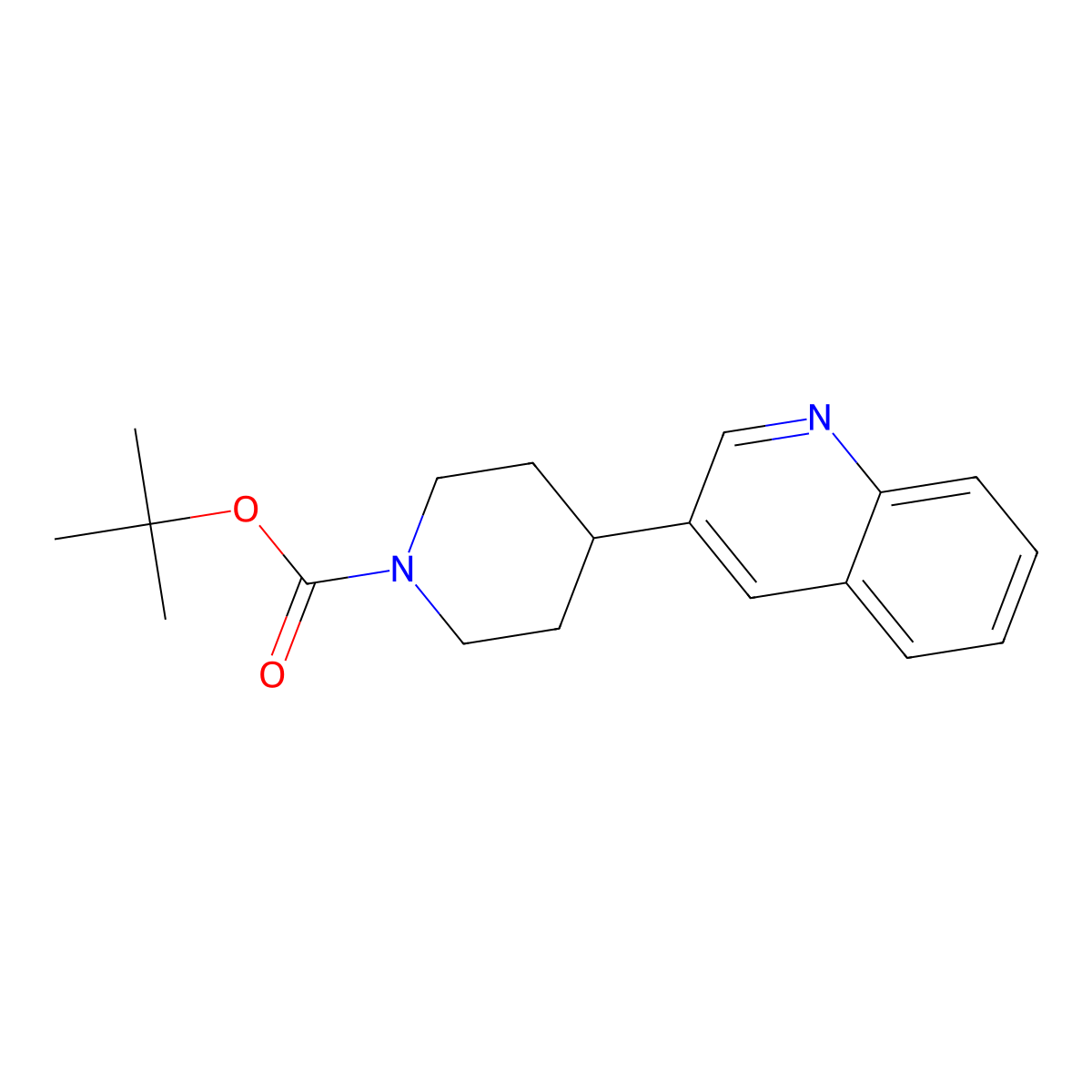 tert-Butyl 4-(quinolin-3-yl)piperidine-1-carboxylate molecular structure, CAS 1612156-03-2