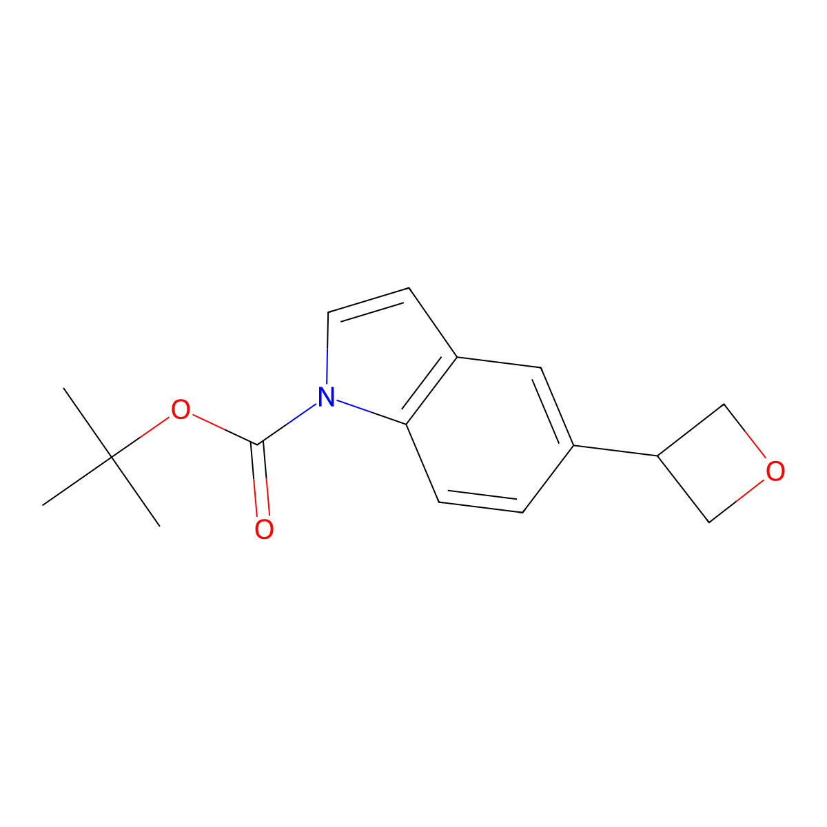 tert-Butyl 5-(oxetan-3-yl)-1H-indole-1-carboxylate molecular structure, CAS 1612156-13-4