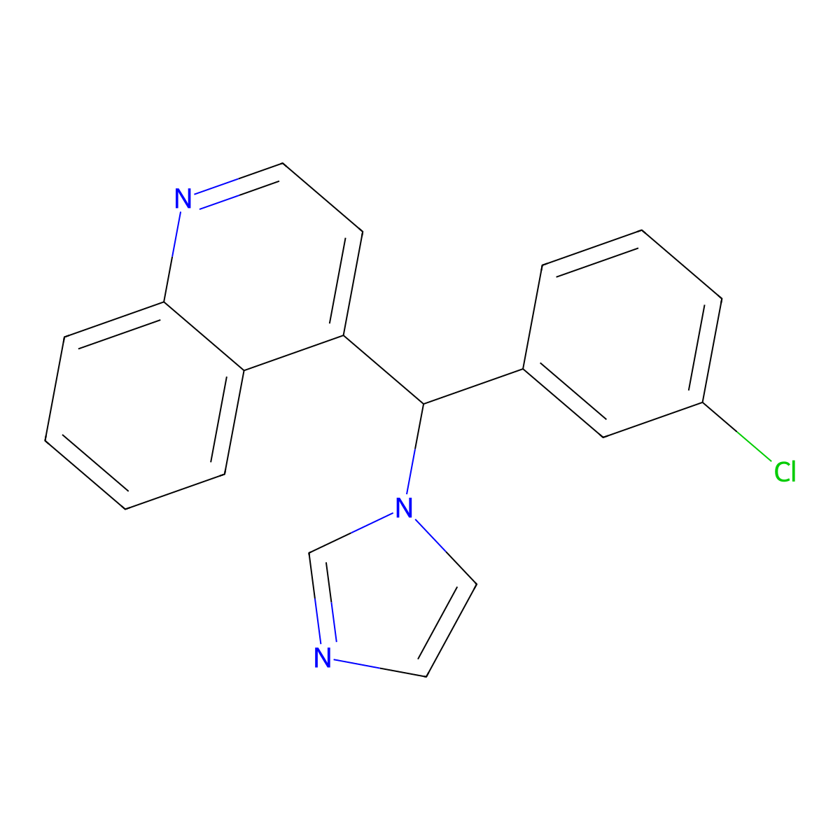 4-[(3-Chlorophenyl)-imidazol-1-ylmethyl]quinoline molecular structure, CAS 161217-95-4