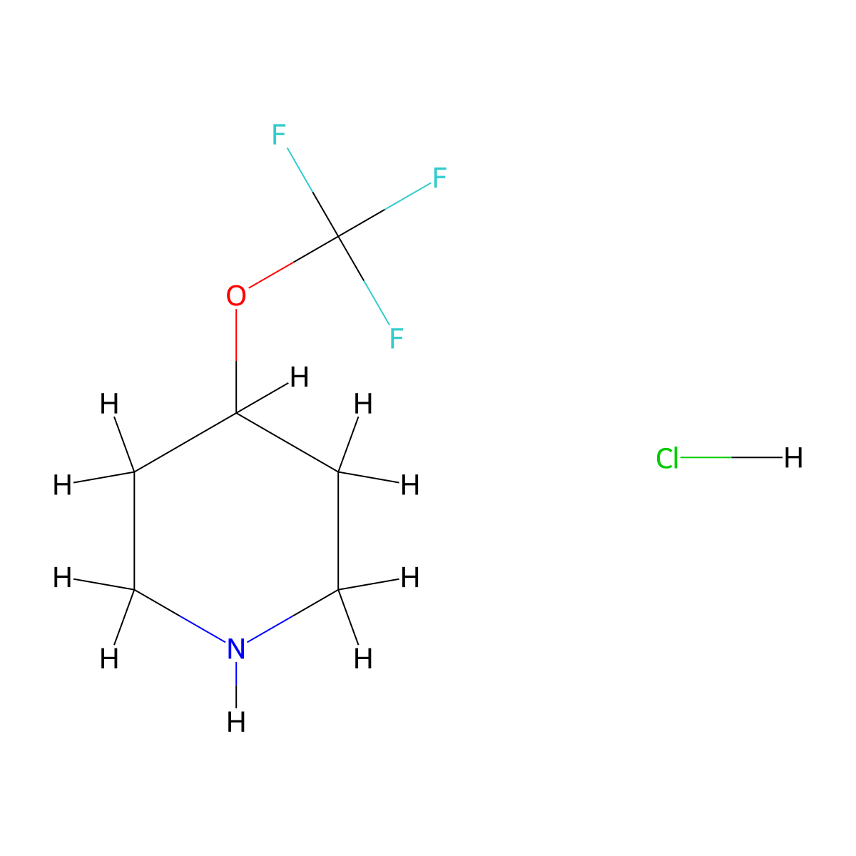 4-(TRIFLUOROMETHOXY)PIPERIDINE HCl molecular structure, CAS 1612172-50-5