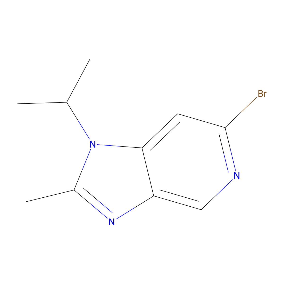 6-bromo-1-isopropyl-2-methyl-1H-imidazo[4,5-c]pyridine molecular structure, CAS 1612172-53-8