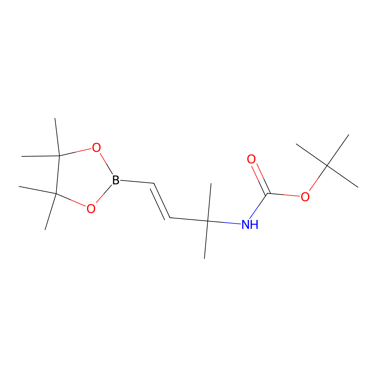 tert-butyl N-[(3E)-2-methyl-4-(4,4,5,5-tetramethyl-1,3,2-dioxaborolan-2-yl)but-3-en-2-yl]carbamate molecular structure, CAS 1612172-84-5