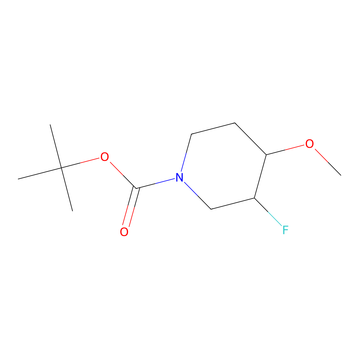 tert-butyl (3S,4R)-3-fluoro-4-methoxypiperidine-1-carboxylate molecular structure, CAS 1612174-07-8