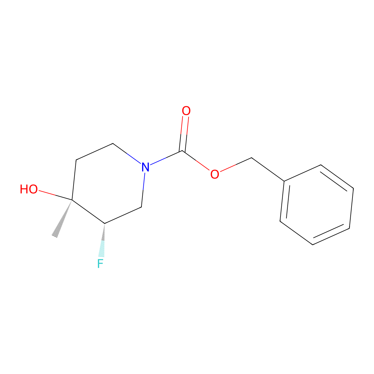 trans-Benzyl 3-fluoro-4-hydroxy-4-methylpiperidine-1-carboxylate molecular structure, CAS 1612176-02-9