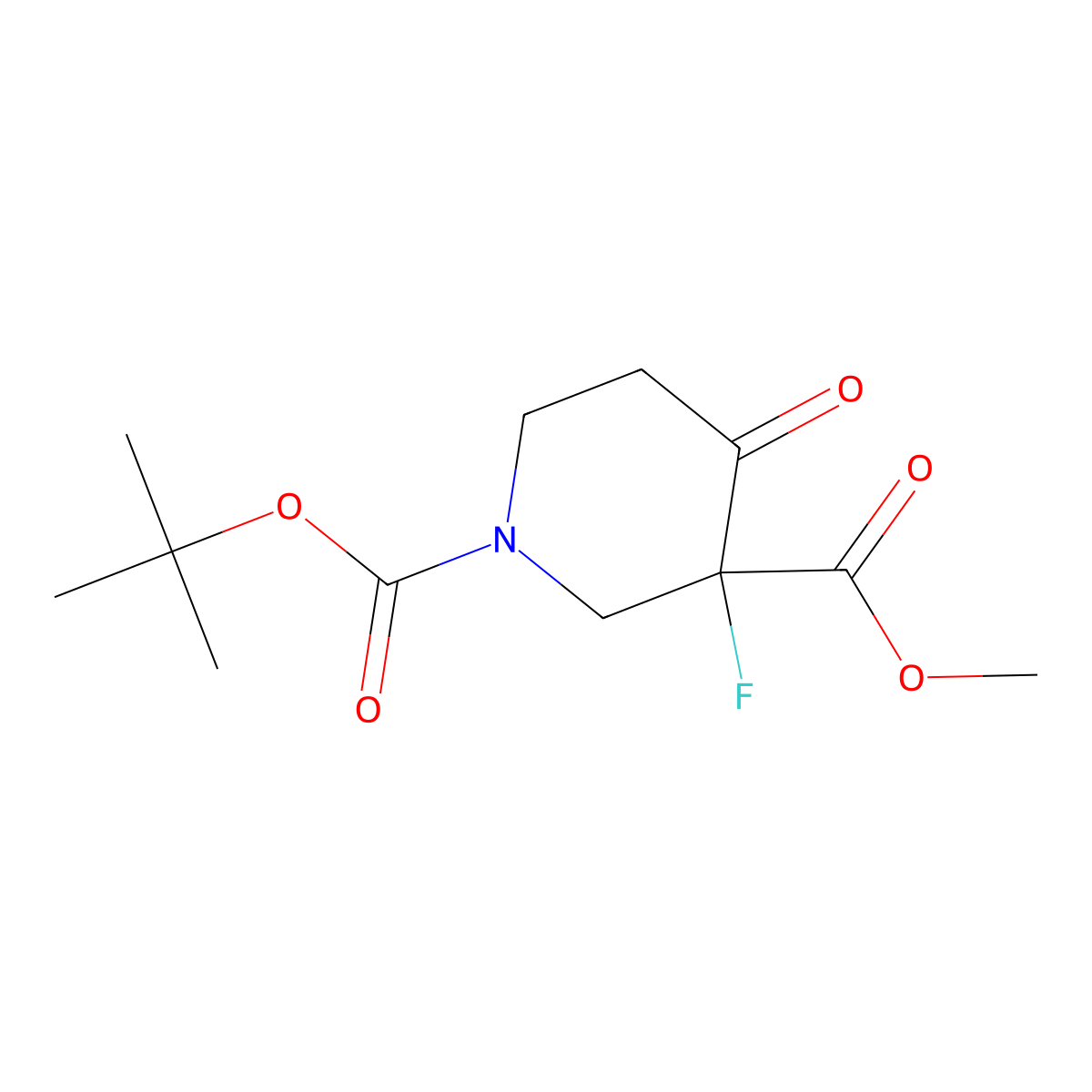 Methyl 1-Boc-3-fluoro-4-oxo-piperidine-3-carboxylate molecular structure, CAS 1612176-16-5