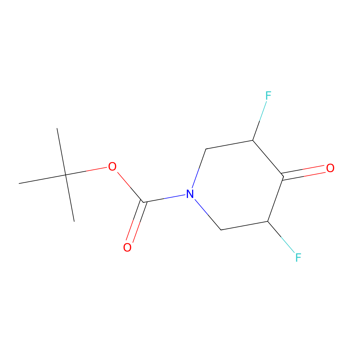 Tert-butyl 3,5-difluoro-4-oxopiperidine-1-carboxylate molecular structure, CAS 1612176-17-6