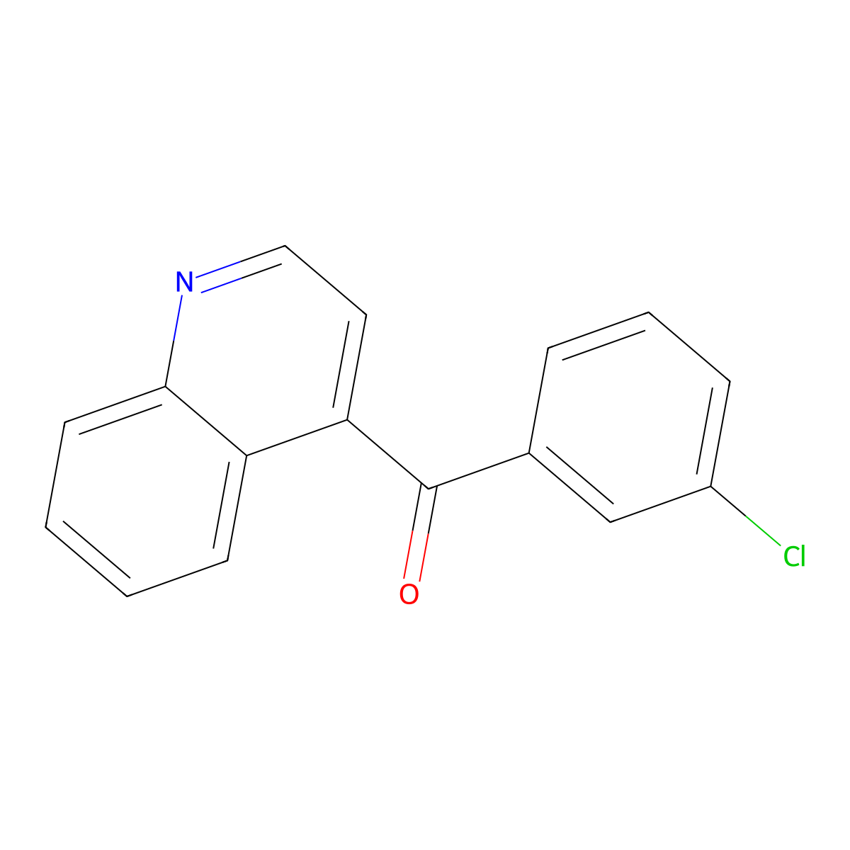 (3-Chlorophenyl)(quinolin-4-yl)methanone molecular structure, CAS 161218-69-5