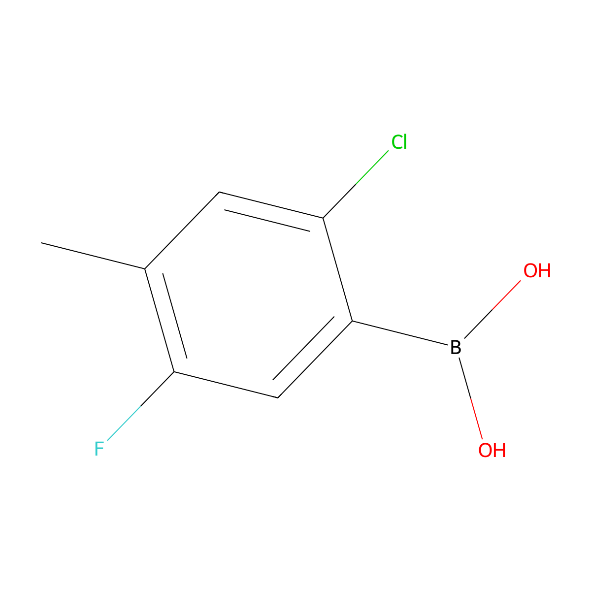 B-(2-Chloro-5-fluoro-4-methylphenyl)boronic acid molecular structure, CAS 1612184-35-6