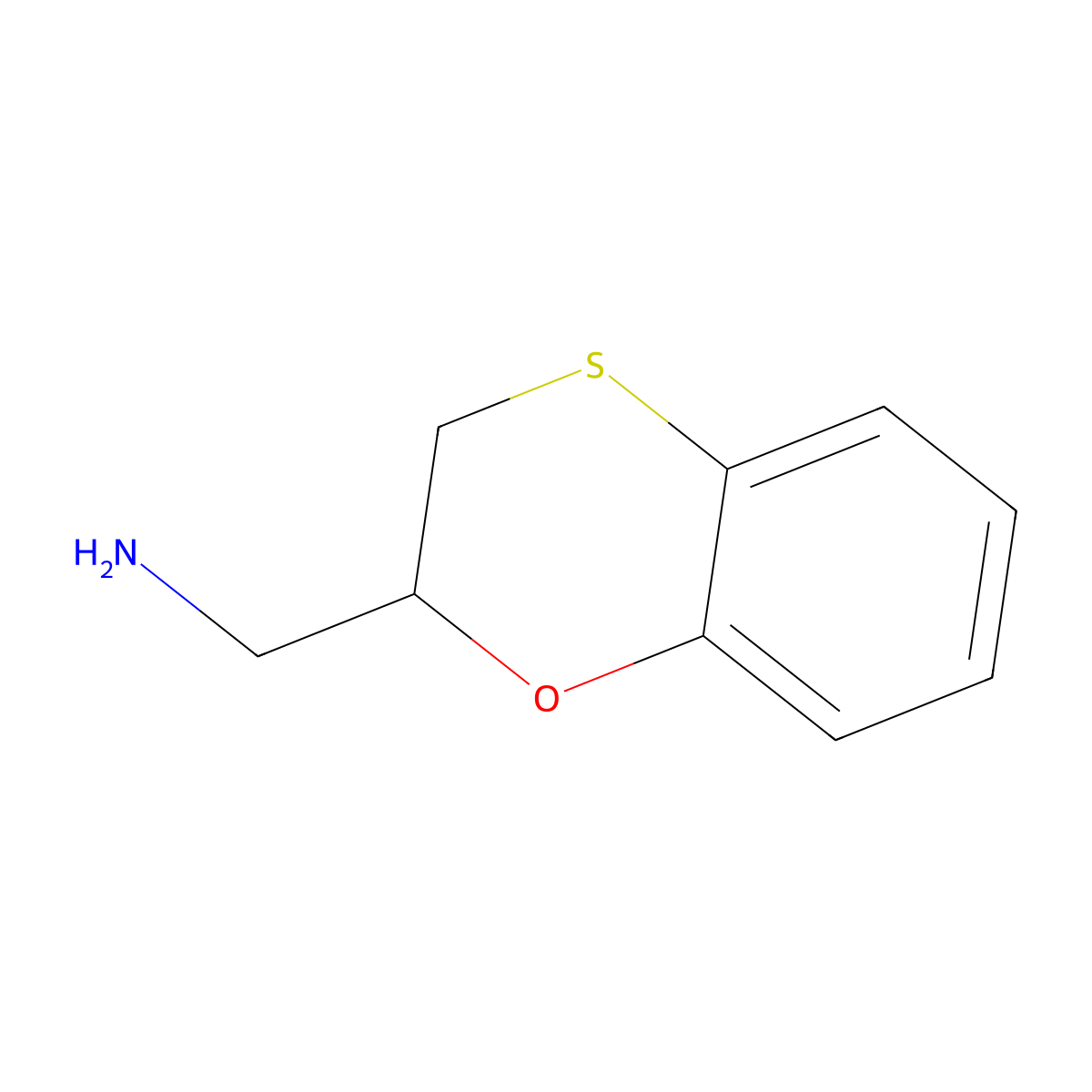 (2,3-Dihydro-1,4-benzoxathiin-2-yl)methanamine molecular structure, CAS 161219-83-6