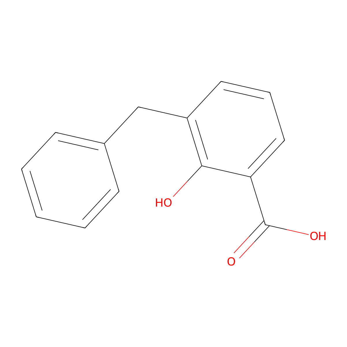3-Benzyl-2-hydroxybenzoic acid molecular structure, CAS 16122-06-8