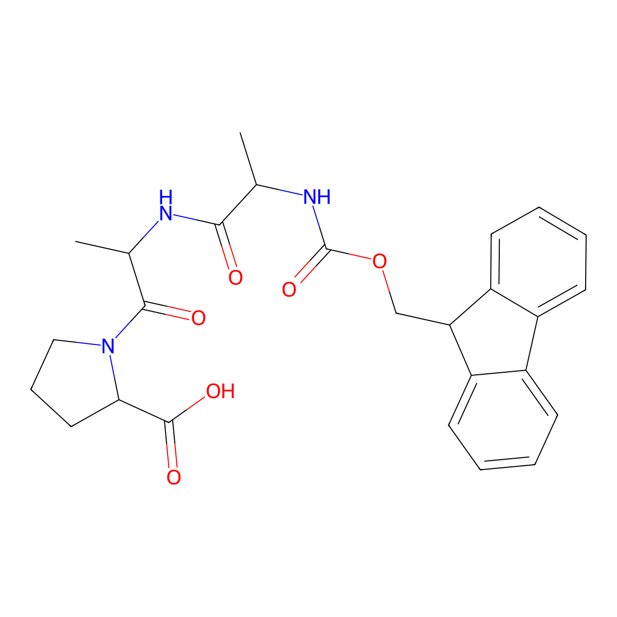 Fmoc-Ala-Ala-Pro-OH molecular structure, CAS 161220-53-7
