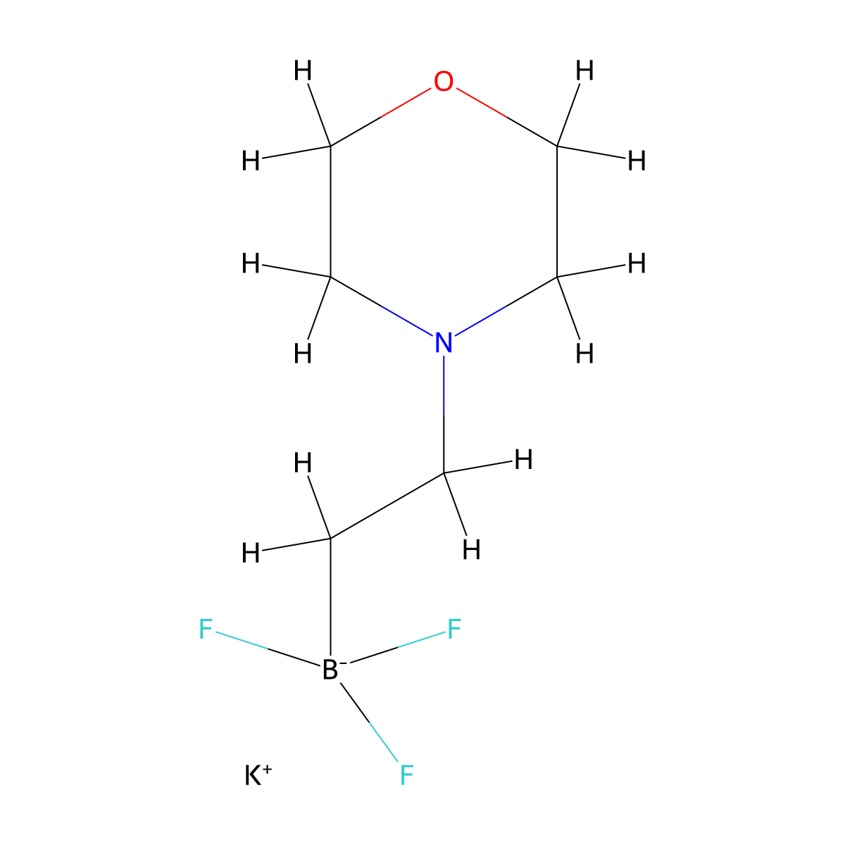 Potassium trifluoro[2-(morpholin-4-yl)ethyl]boranuide molecular structure, CAS 1612215-24-3