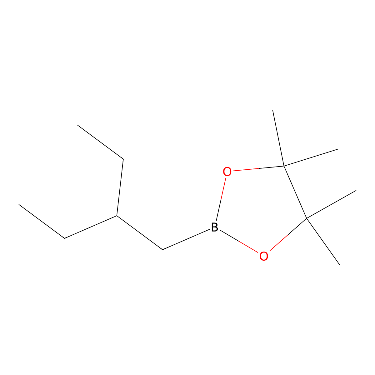 2-(2-Ethylbutyl)-4,4,5,5-tetramethyl-1,3,2-dioxaborolane molecular structure, CAS 1612215-57-2