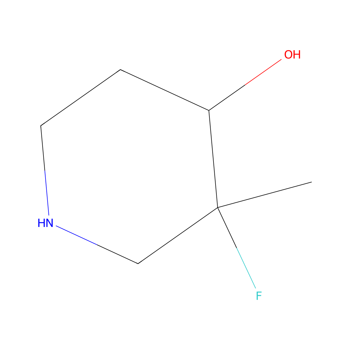 3-Fluoro-3-methyl-piperidin-4-ol molecular structure, CAS 1612216-30-4