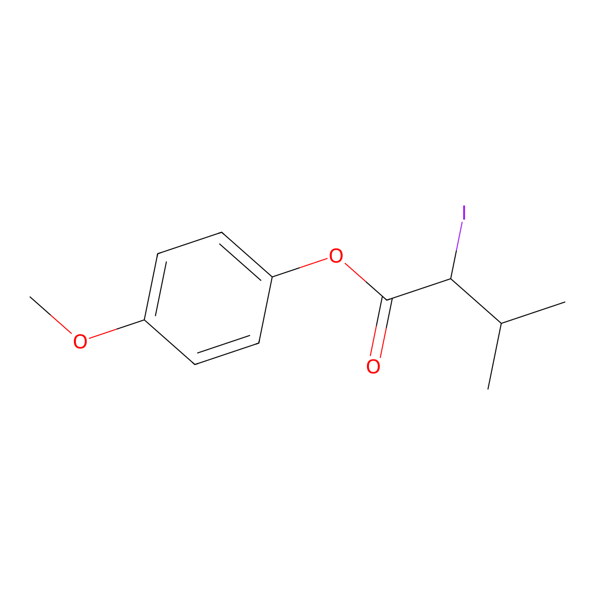 4-Methoxyphenyl 2-iodo-3-methylbutanoate molecular structure, CAS 1612216-47-3