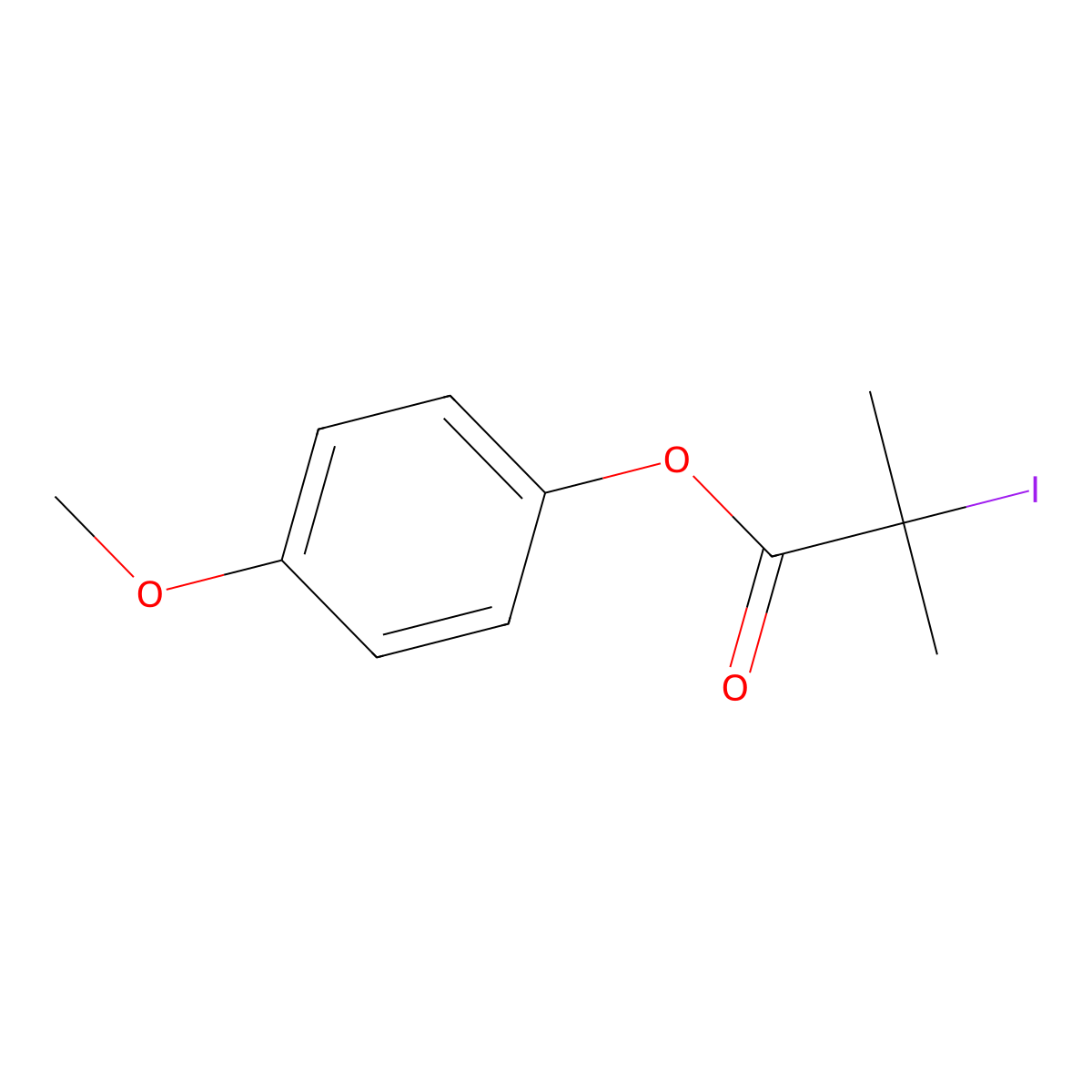 4-Methoxyphenyl 2-iodo-2-methylpropanoate molecular structure, CAS 1612216-60-0
