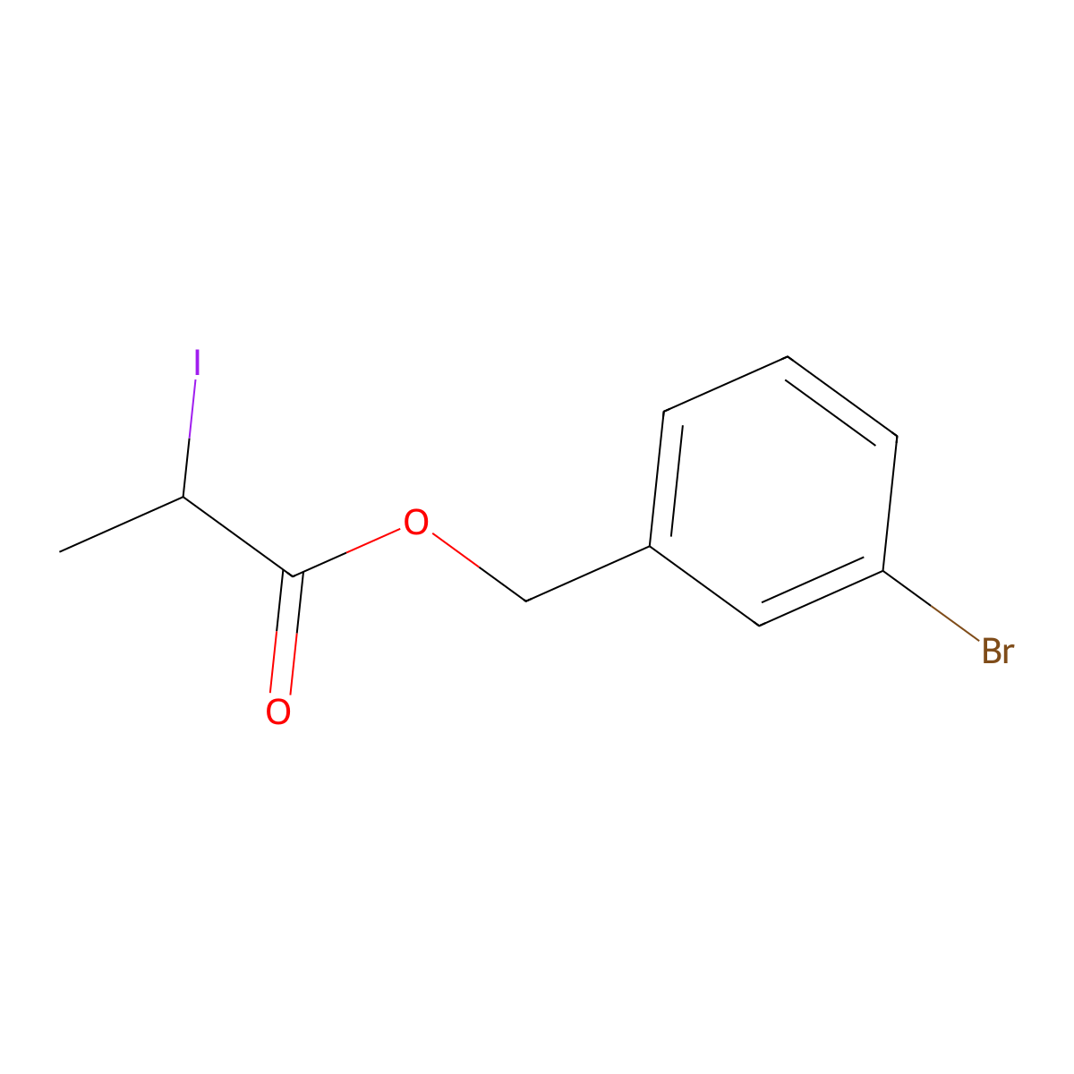 (3-Bromophenyl)methyl 2-iodopropanoate molecular structure, CAS 1612216-61-1